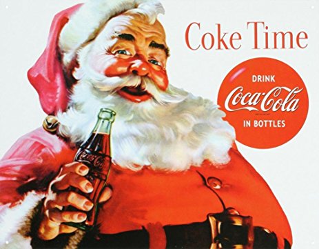 Święty Mikołaj reklamujący Coca-Colę